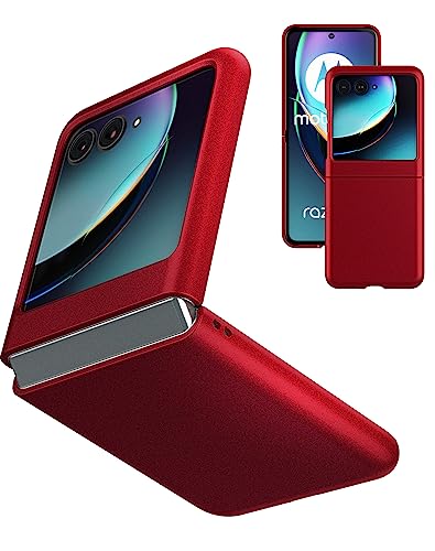 Eastcoo Slim Fit Moto Razr 40 Ultra Hülle, [Frostgefühl Hartem PC Rücken] [Unterstützt kabelloses Laden] Superdünn Stoßfest Schutzhülle für Motorola Razr 40 Ultra 5G 2023, Rot