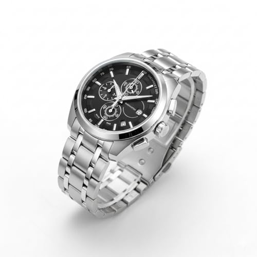 AMERICANVIBER Men's Silver and Black Two-Tone Watch - Image 3