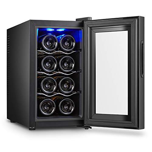 Vinotecas 18 Botellas Vinoteca doméstica Independiente 8 Botellas, Zonas de Temperatura 8-18 °Mini Nevera para Vino con Pantalla táctil,...