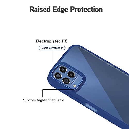 Image of Pikkme Samsung Galaxy M12 / A12 / F12 Back Cover |Electroplated Chrome Ring | Full Camera Protection | Raised Edges | Super Soft Side TPU | Bumper Case for Samsung Galaxy M12 / A12 / F12 (Blue)
