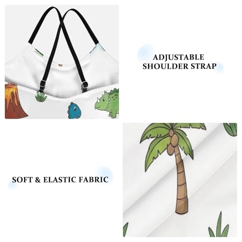 Colorful Cute Dinosaurs White Swimsuits Girls, Summer Beach Swimwear, 3-103