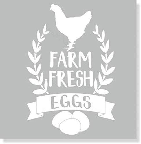 Farmhouse Wall Decor Farm Fresh Eggs Vinyl Art Decals Home Art Stickers 23X16-Inch White #TOP5