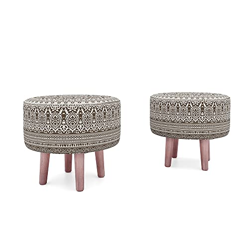Image of Wakefit Tulum Printed Ottoman (Eva Brown)
