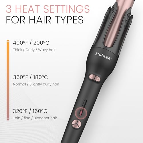 Automatic Hair Curler, Automatic Rotating Curling Iron 1 1/4 Inch for Long Hair, 2 in 1 Hair Straightener and Curler, Ionic Curling Wand with 3 Temperatures, Dual Voltage, Anti-Scald, Auto Shut-Off - Image 6