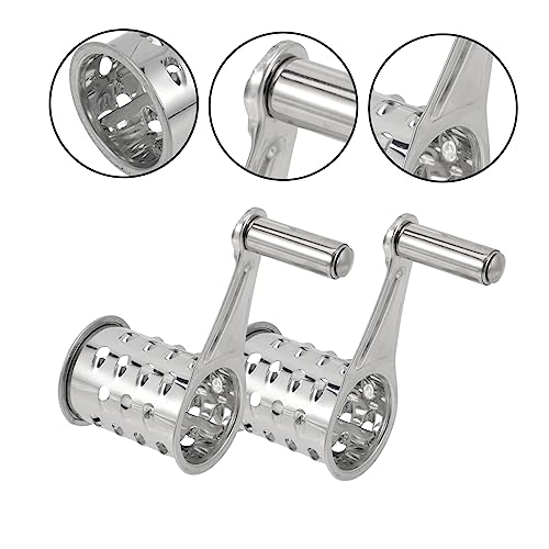 Mobestech 2pcs Rallador Manual de Queso de Acero Inoxidable miniatura 3