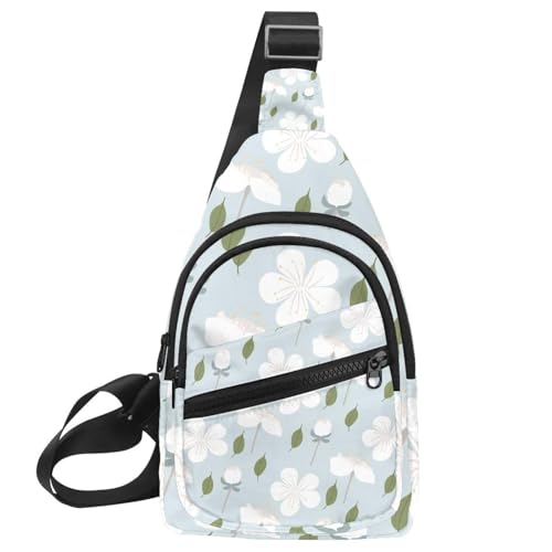 Sac à dos à bandoulière bleu clair, sac de poitrine homme et femme