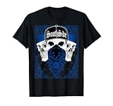 CaliDesign Southside Blue Bandana T-Shirt Skull Gangster Sur T-Shirt