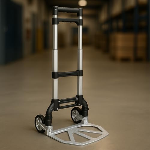 Miniatura 2 de Carretilla De Mano Portátil Plegable Carro Ligero Equipaje Oficina Hogar Aluminio Compacto
