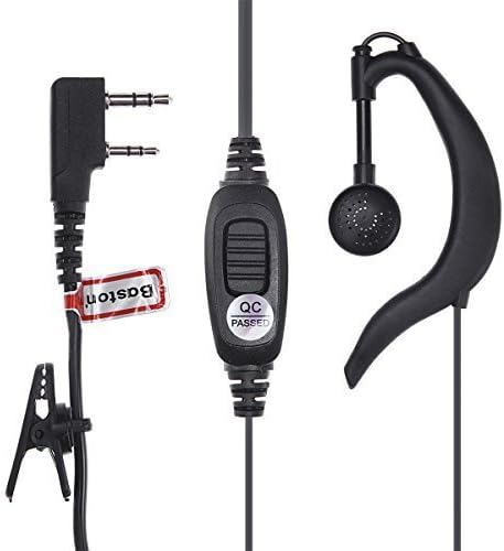 Baiston Unique Ear Contour Design PC K-Type Two Way Radio Headset Color Black