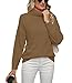 Jouica Womens Turtle Neck Chunky Sweatshirt Warm Loose Fitting Oversized Tunic Sweater for Maternity Ladies Tops,Khaki,X-Large