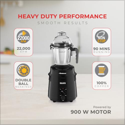 Sujata Store Sujata Dynamix Mixer Grinder 1.5L Black - Image 4