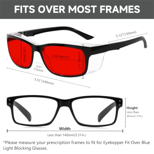Image of Eyekepper Red Light Glasses, Blue Blocking for Sleep, Men Women, Fit over