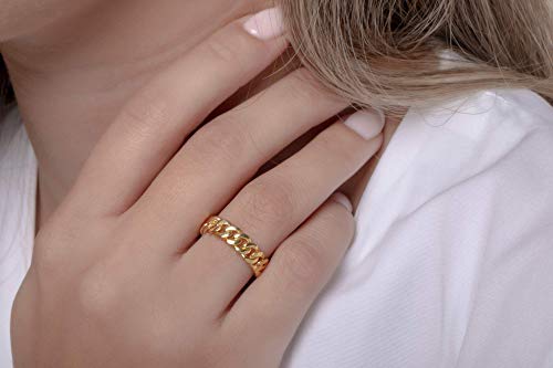 14k, \u0026 18k, Flexible chain ring, gold 