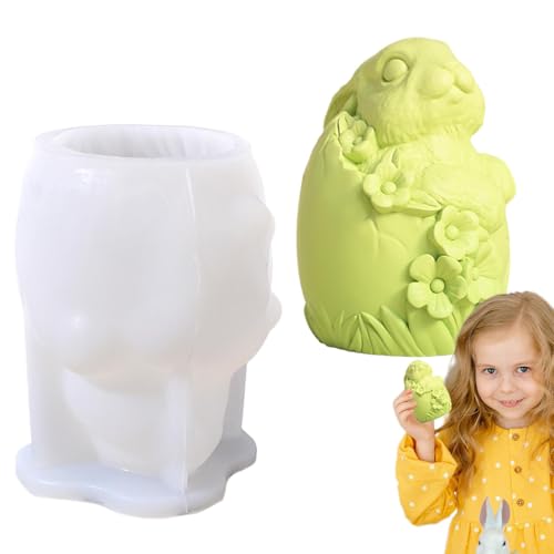 Molde de conejo de Pascua, molde de silicona de conejo | Molde de de chocolate de silicona de alimenticio de resina de conejo - Moldes de fabricación de velas en forma de conejo