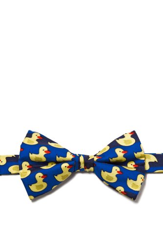 Wild Ties Blue Silk Rubber Duck Bow Tie