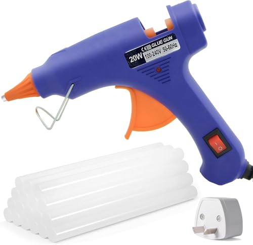 Fyvadio Hot Glue Gun with 40 Glue Sticks, Fast Preheating Hot Melt Gun, Mini Glue Gun Kit for Kids DIY, School Craft Projects, Quick Home Repairs and More (20W)
