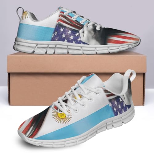 Argentina Vs American Flag Shoes for Women Men Tennis Shoes 3D Print Fashion Running Sneakers4