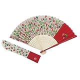 京佑 シルク製 扇子 袋付き 竹久 夢二 いちご 約21cm レディース メンズ 海外 土産 和雑貨