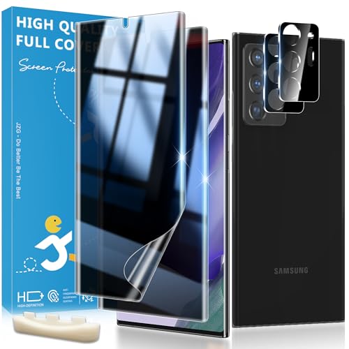 JavoYion 2 Pack for Samsung Galaxy Note 20 Ultra Privacy Screen Protector [Not Glass] 2 Pack Lens Protectors Fingerprint Compatible Anti Spy Privacy Screen Protector for Note 20 Ultra 5G