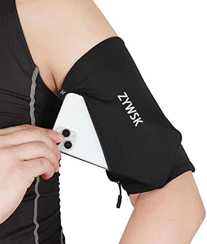 ZYWSK Cell Phone Arm Bands, Phone Holder for Running, iPhone Wrist Strap, Wrist Wallet for Men and Women, Phone Armbands for Running, Running Armbands for Cellphone for Travel, Outdoor(L, Black)