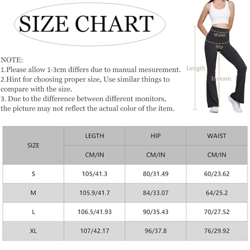 XDSP Pantalon de Yoga Boocut Femmes Taille Haute Opaque Bootcut Yoga Pants avec 2 Poches Contrôle du Ventre Bootcut Legging sans Couture Pantalon de Sport Fitness Gym Pilates Jogging Danse – Image 6