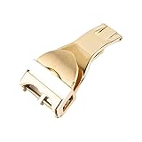 ROUHO 18mm Acciaio Inox Cerniera Pieghevole Orologio Estendibile Ricambio Cerniera Orologio per Tudor Black Bay Clair de Rose Fastrider-Oro