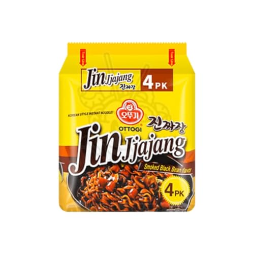 Korean Market | Ramen Coreano Jin Ramen Jjajang | Salsa de Judía Negra | 135g | Pack de 4