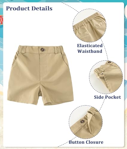 Image of Volunboy Baby Boy Summer Clothes Short Sleeve Polo Shirts Shorts Set Pique Beach Outfits
