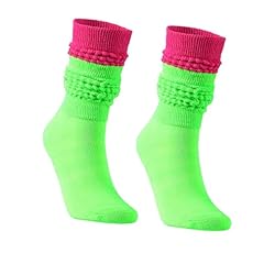 Neon Socks-1pairs Rose Red/Green