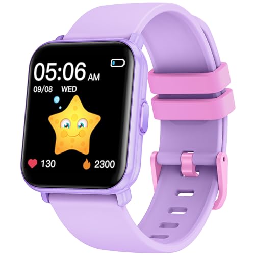 Montre Connectée Enfant Fille Garcon: Smart Watch pour Enfants 6+ ans Trackers D'activité Bracelet Intelligent avec Surveillance du Sommeil Réveil au Poignet Sports Smartwatch Compatible Android IOS