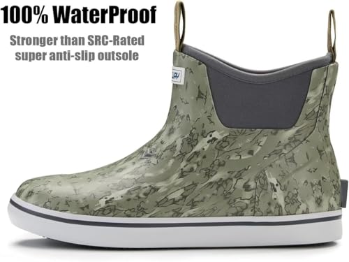 SUREWAY Women's Ankle Fishing Deck Boots for Women,Short Waterproof Neoprene Rubber Rain Boots,Lightweight Garden Work Shoes for Women,Upgraded Slip Resistant,ORLAND,Size 11 by SUREWAY - Image 2