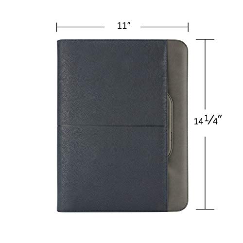 Portfolio en cuir de qualité NuVision avec bloc-notes et range-documents