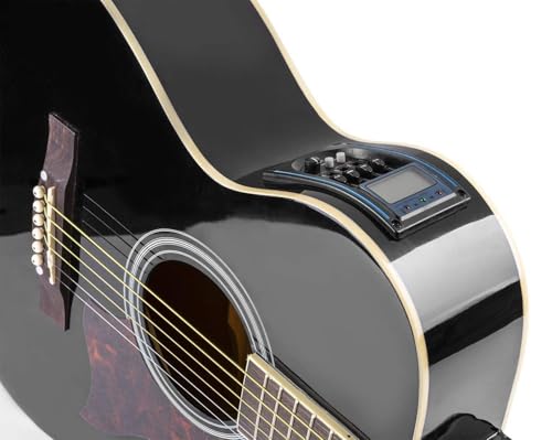 Miniatura 5 de Max Showkit Guitarra Electroacustica Incluye: Cuerdas De Acero De Repuesto, Amplificador, Funda, Afinador, Dos Puas Y Una Correa, Color Negro