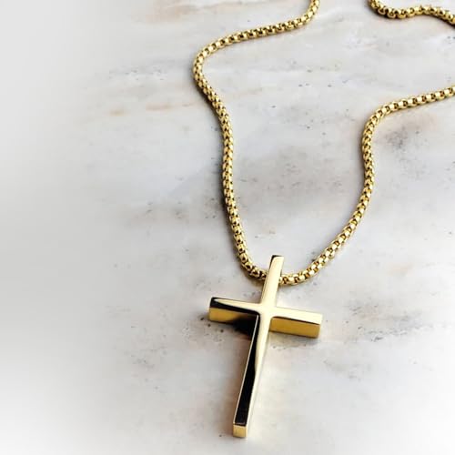 Image of Peora Fancy Cross Pendant with Box Chain Fashion Jewellery Gift for Men & Women