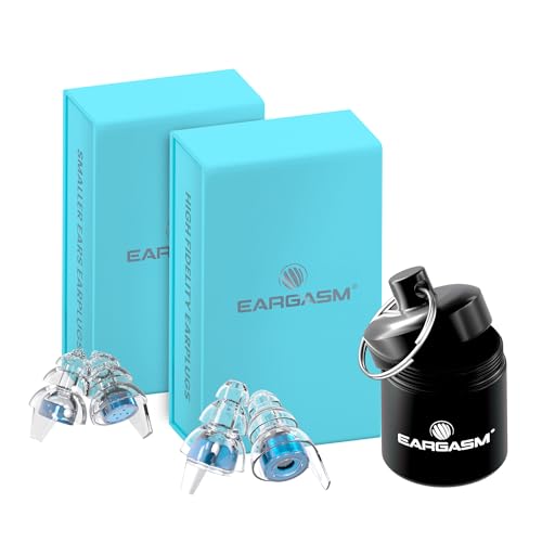 Eargasm Ear Bliss Duo Blue - High Fidelity & Smaller Ears Blue Earplugs for Concerts, Music Festivals, Live Events, Motorcycles - Hearing Protection for Adults & Kids, Noise Reduction up to 21 dB