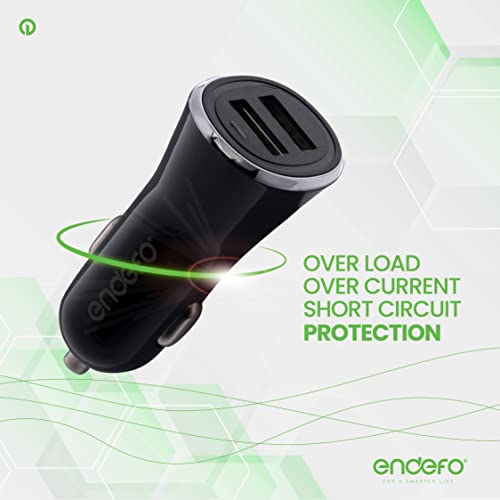 Image of 2.4A Dual USB for Car Charger, Tablets, Black