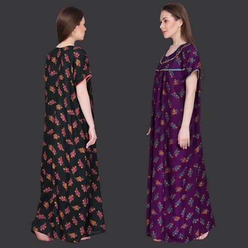 Image of Women's Alpine Floral Print Maxi Night Gown