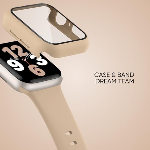 Image of Adorique 3-in-1 Compatible for Apple Watch Band 40mm 41mm 42mm 44mm 45mm 46mm, Soft Silicone Sport Strap for iWatch Series SE 10 9 8 7 6 5 4 3
