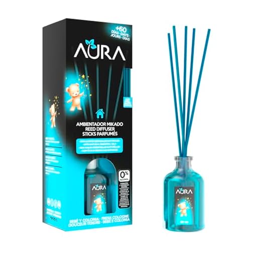 AURA | Ambientador Mikado con Varillas | Larga Duración 8 Semanas | 0% Alcohol | 50ml | (Bebé y Colonia, 50ml)