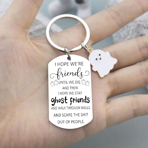 Halloween Gifts Best Friend For Friends Bestfriend Spooky Gift Ideas Friendship Gifts For Women Bestie Bff Birthday Halloween Accessories Cute Ghost Keychain Boo Basket Stuffers - Image 6