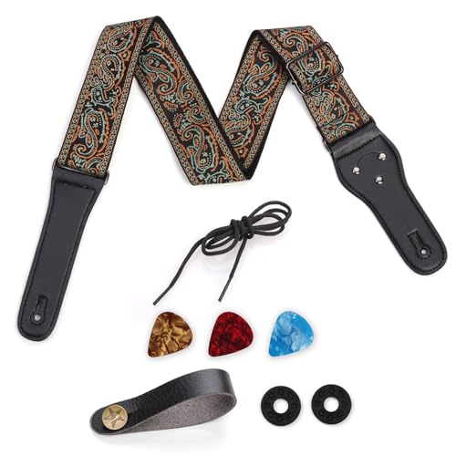 OUCONGK Sangle de Guitare, Sangle de Guitare Acoustique Electrique Motif de Broderie, Guitar Strap Acoustique, Sangle Guitare Électrique, Sangle Guitares Basses, pour Basse, Électrique et Acoustique - Les Beatles, Paul McCartney, John Lennon, RIngo Starr, George Harrison OUCONGK Sangle de Guitare, Sangle de Guitare Acoustique Electrique Motif de Broderie, Guitar Strap Acoustique, Sangle Guitare Électrique, Sangle Guitares Basses, pour Basse, Électrique et Acoustique