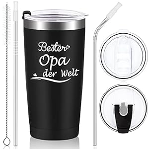 Livole Opa Geschenke Geburtstag, Geburtstagsgeschenk für Opa, Becher mit Spruch Bester Opa Der Welt, Opa Tasse, 600ml…