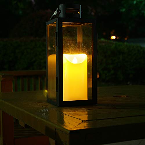 Image of Outdoor Waterproof Flameless LED Pillar Candle with Timer Battery Operated Plastic Flickering Decorative Fake Candle Light for Home Kitchen Halloween Christmas Wedding Party Decor Supplies 3 inchx 6 inch