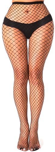 Image of VOAKOW Fishnet Stockings Womens High Waist Fishnet Tights Mesh Stockings For Women