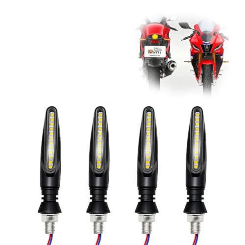 4PCS Universal Waterproof Motorcycle Indicators, 12V LED Turn Signal Lights, Motorbike Indicators, Motorcycles Led Indicator, Motorcycle Indicator Flowing Turn Signal Lights - High Visibility