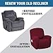 H.VERSAILTEX Super Stretch Recliner Cover Recliner Couch Covers Recliner Chair Cover Form Fitted Non Slip Reclining Slipcovers for Standard Large Recliner, Soft Thick (1 Pack, Burgundy Red)