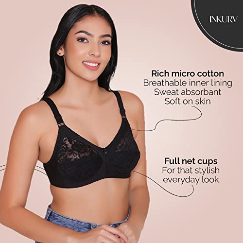 Image of INKURV Full Coverage Bra for Women with Micro Cotton Fabric for Heavy Bust Support