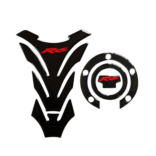 Autocollant réservoir YZF600 R6 en fibre de carbone véritable pour triple pince K6 K7