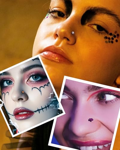 Jewseen 3Pcs Halloween Nose Rings Studs for Women Men 20G Black Nose Piercing Jewelry L Shaped Nostril Piercing Pumpkin Nostril Studs Bat Ghost Nostril Ring Nose Ring Nose Studs2