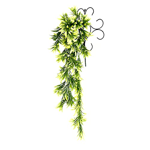 Image of Foliyaj Artificial Green Leaf Vine with Metal Wall Stand | Decoration Items for Living Room | Creeper for Wall Decor (Length 70 cm + 1 Metal Wall Stand)